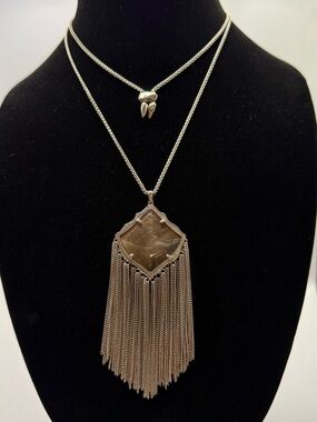 Kendra Scott Kingston Silver-Tone Fringe Pendant Necklace